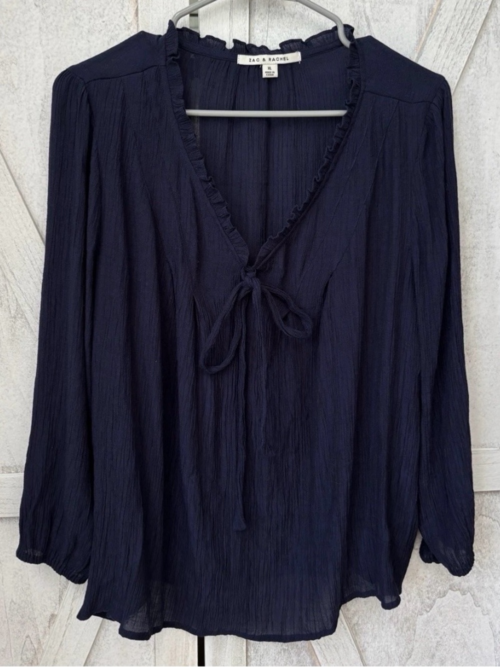 Zac & Rachel Gauzy Tunic Top Women’s XL Navy Blue Lightweight Coastal - Picture 7 of 7
